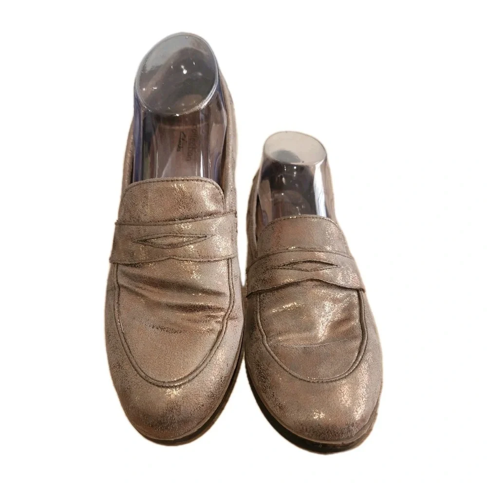 Clarks Trish Rose Copper Metallic Loafers‎ Shoes Slip On 8.5 M NWOT